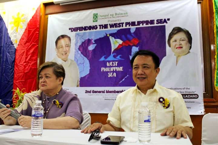 Undersecretary for Bilateral Relations and ASEAN Affairs of the Department of Foreign Affairs (DFA) Ma. Theresa P. Lazaro and De La Salle University-Manila Professor of Law Atty. Antonio A. Ligon provide insights into and implications of the current territorial dispute during the Defending the West Philippine Sea Forum during the Dangal Ng Bulacan 2nd General Membership Meeting 2024 at the Hiyas Ng Bulacan Convention Center on Saturday.